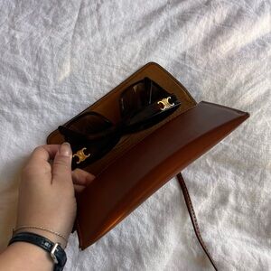 Celine Black Sunglasses with Gold Accents